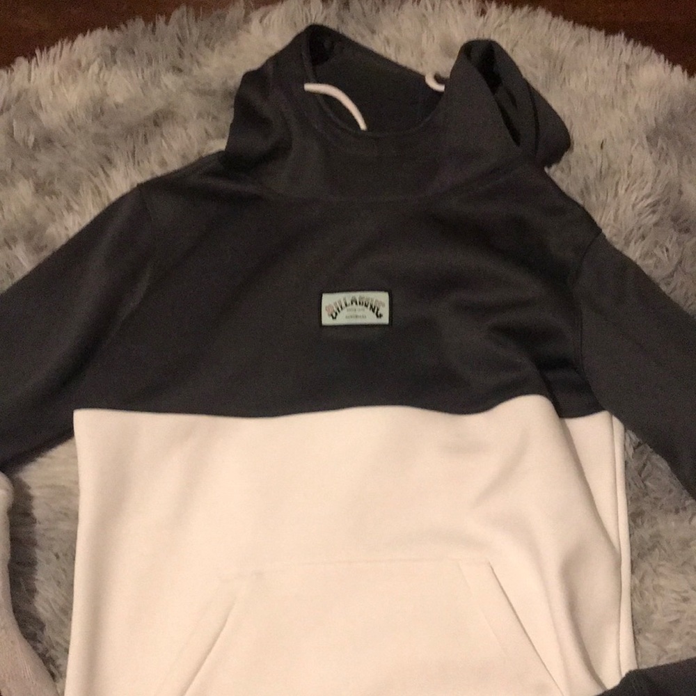 Billabong Sweatshirt, Scoop Neck, Grey and White